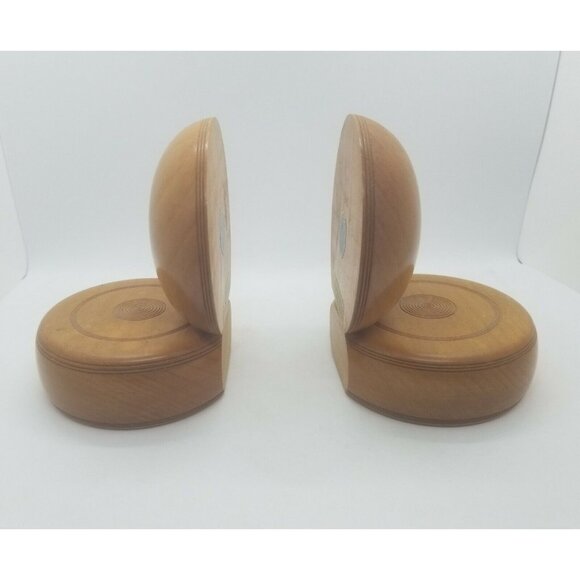MCM Bookends Art Craft Woods Maple Hand Made British Columbia Boho Art Deco - Picture 3 of 7